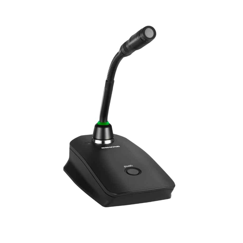 Bộ phát tín hiệu để bàn Shure MXW8 hình đang được mô tả sản phẩm trong hình là micro để bàn cổ ngỗng không dây của hãng Shure, cụ thể là Shure MXW8 Gooseneck Base Transmitter