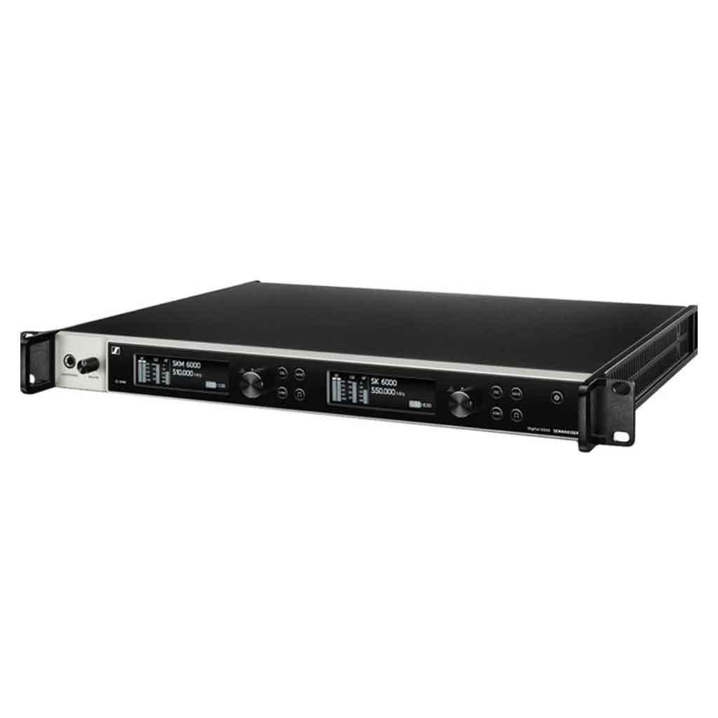 Bộ thu sóng không dây Dante Sennheiser EM 6000 hình ảnh đang miêu tả sản phẩm tổng quát với thiết kế đẹp mắt nhỏ gọn 