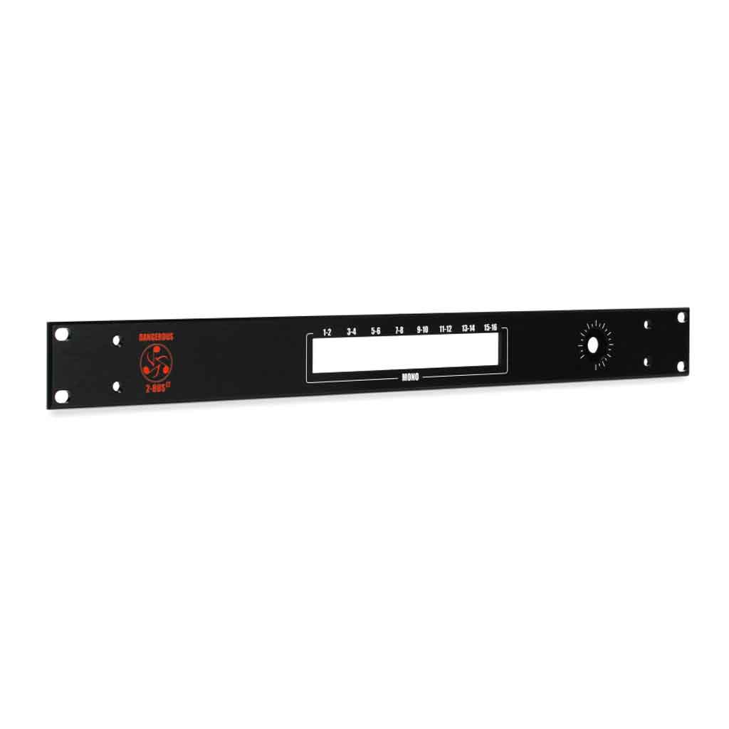 Dangerous Music 2-BUS-LT-BP Replacement Panel, Ebony với có thiết kế tông màu đen nhám chủ đạo, kết hợp cùng logo Dangerous Music màu cam ở góc trái tạo điểm nhấn thị giác mạnh mẽ và nhận diện thương hiệu rõ ràng 