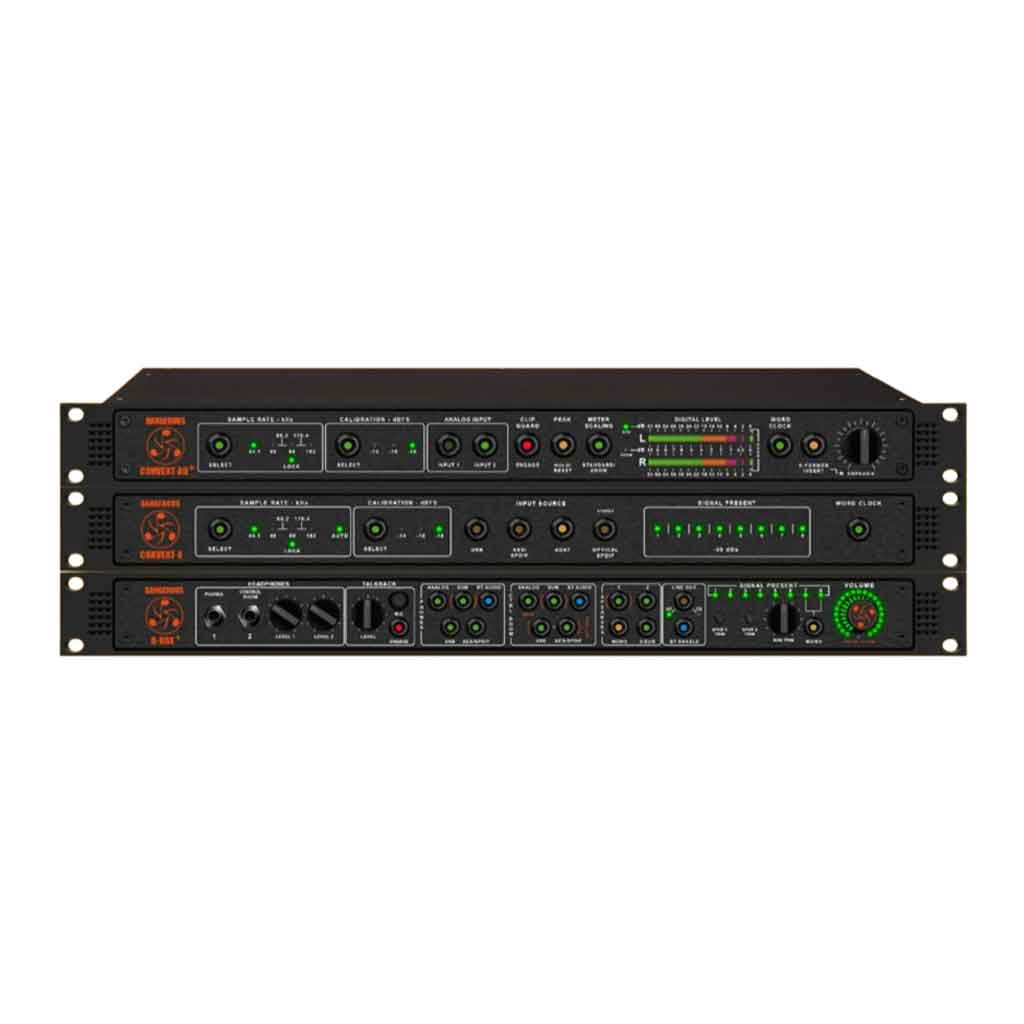 Dangerous Music Producer's Pack l Giá rẻ - chính hãng hình đang được miêu tả chi tiết 3 thế hệ của sản phẩm và xếp chồng lên nhau chụp chính diện 