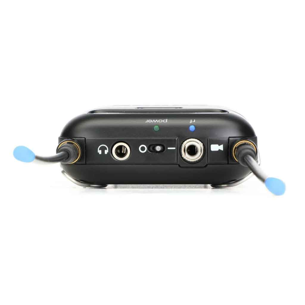 Hệ thống micro không dây Shure SLXD15/DL4B hình đang được miêu tả cổng kết nối micro hoặc nhạc cụ ở mặt trên