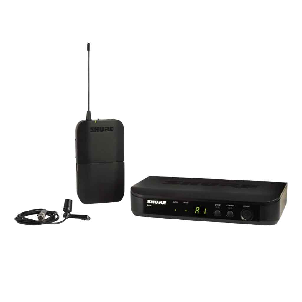 Hệ thống micro cài áo không dây Shure BLX14/CVL với được thiết kế kiểu dáng dạng rackmount (gắn tủ thiết bị), hình chữ nhật chắc chắn, màu đen