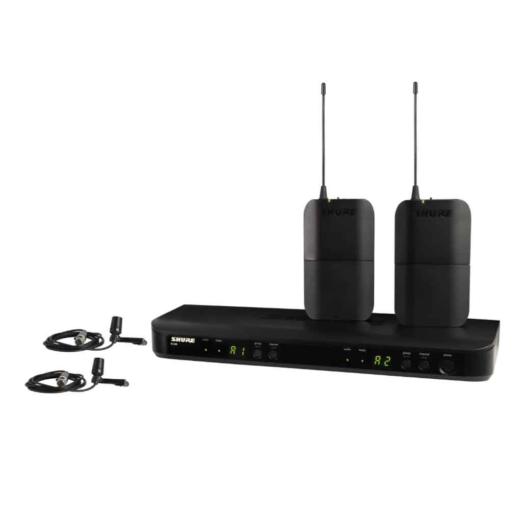 Hệ thống micro cài áo không dây Shure BLX188/CVL với hình ảnh được cung cấp là hệ thống micro không dây Shure BLX188/CVL Dual Channel Wireless Lavalier System. Dưới đây là phần miêu tả chi tiết về thiết kế sản phẩm