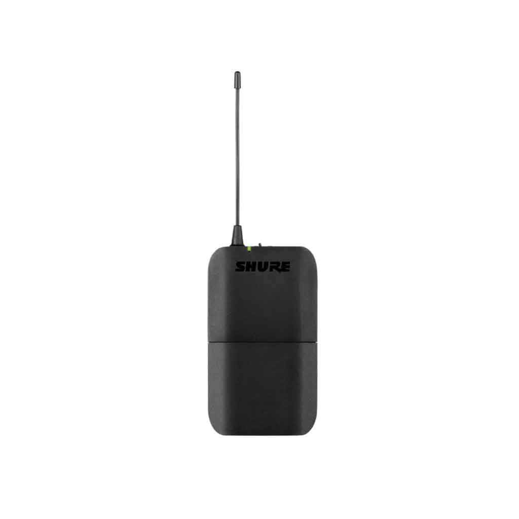 Hệ thống micro cài áo không dây Shure BLX188/CVL với có thiết kế màu đen nhám, hình chữ nhật bo góc, nhỏ gọn dễ cài thắt lưng hoặc túi áo