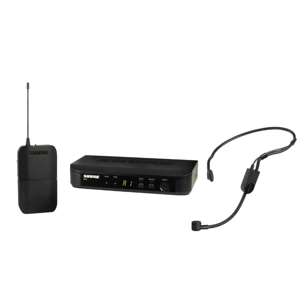 Hệ thống micro đeo tai không dây Shure BLX14/PGA31 với có thiết kế vòng đeo đầu thể thao gọng vòng mảnh, linh hoạt, đi kèm đệm cao su màu cam nổi bật ở hai bên gáy và tai – tăng độ bám và nhận diện thể thao