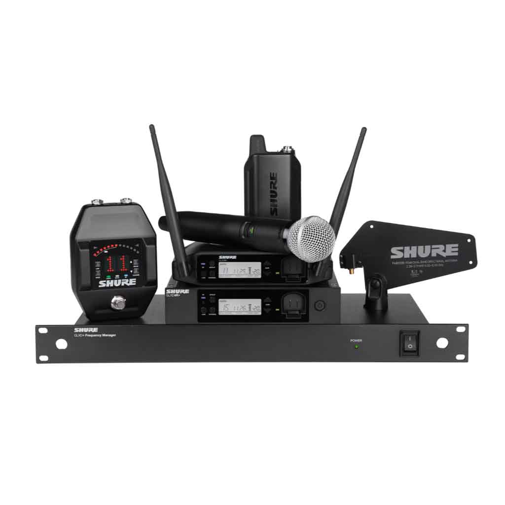Hệ thống micro không dây kỹ thuật số Shure GLX-D+ hình đang miêu tả là một hệ thống micro không dây Shure ULX-D Digital Wireless System, thuộc phân khúc chuyên nghiệp cao cấp