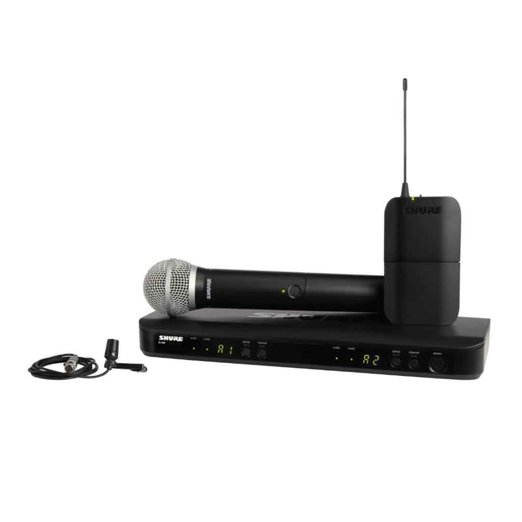 Hệ thống micro không dây Shure BLX1288/CVL với có thiết kế kiểu dáng hình chữ nhật, màu đen nhám, mang lại vẻ ngoài hiện đại, chuyên nghiệp