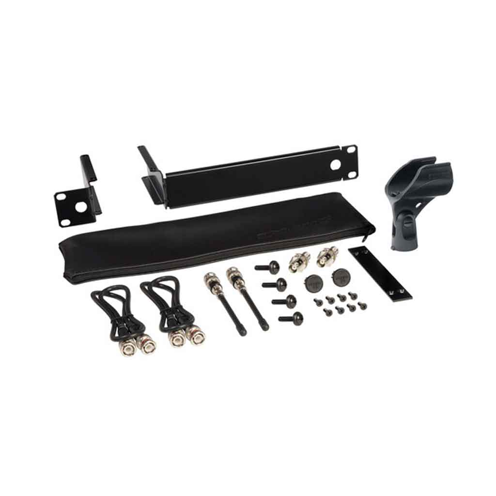 Hệ thống micro không dây Shure SLXD24/K8B hình đang được miêu tả chụp linh kiện của sản phẩm từng chi tiết nhỏ trong nền trắng 