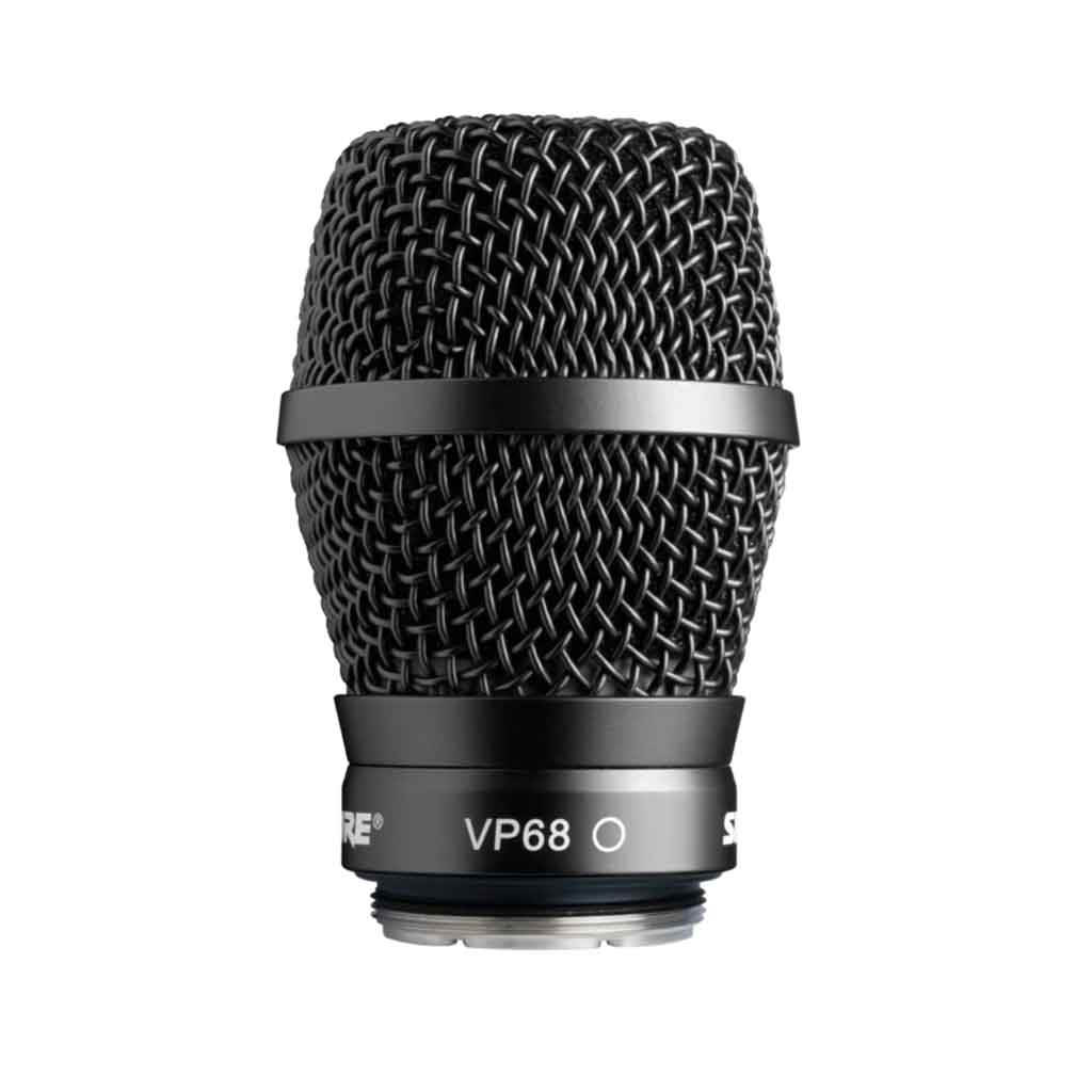 Micro capsulev Shure RPW124 VP68 hình ảnh đang được miêu tả chụp chi tiết đầu micro đang được đặt trong nền trắng 