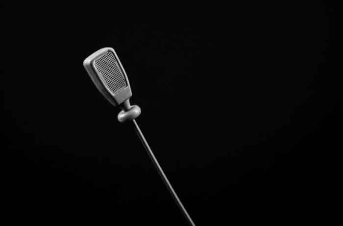 micro condenser Proel HCM14EK hình đang được miêu tả chụp chi tiết micro có màu đen đẹp mắt gọn nhẹ và có nền phía sau màu đen
