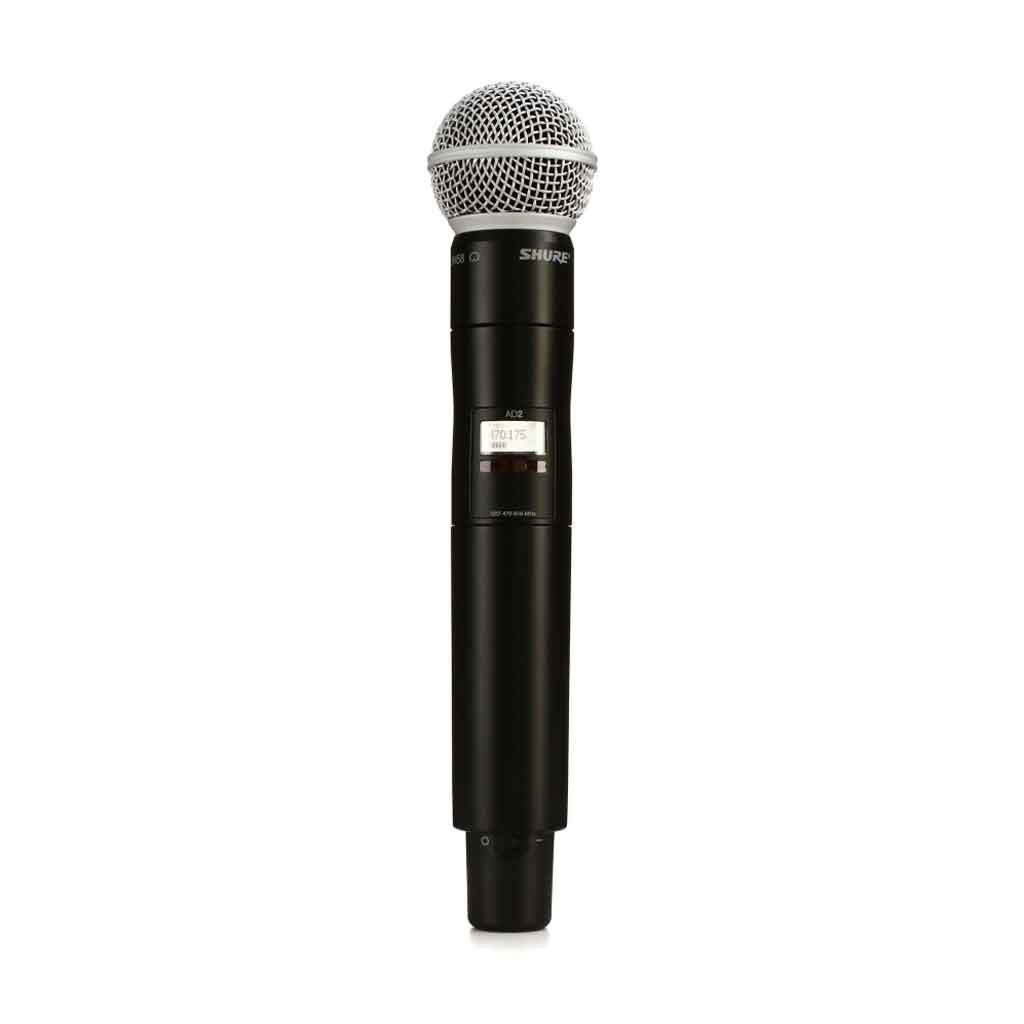 Micro không dây cầm tay Shure AD2/SM58 hình đang được miêu tả shure AD2/SM58 một micro không dây cầm tay cao cấp thuộc dòng Shure Axient Digital, được trang bị đầu micro Beta 58A huyền thoại