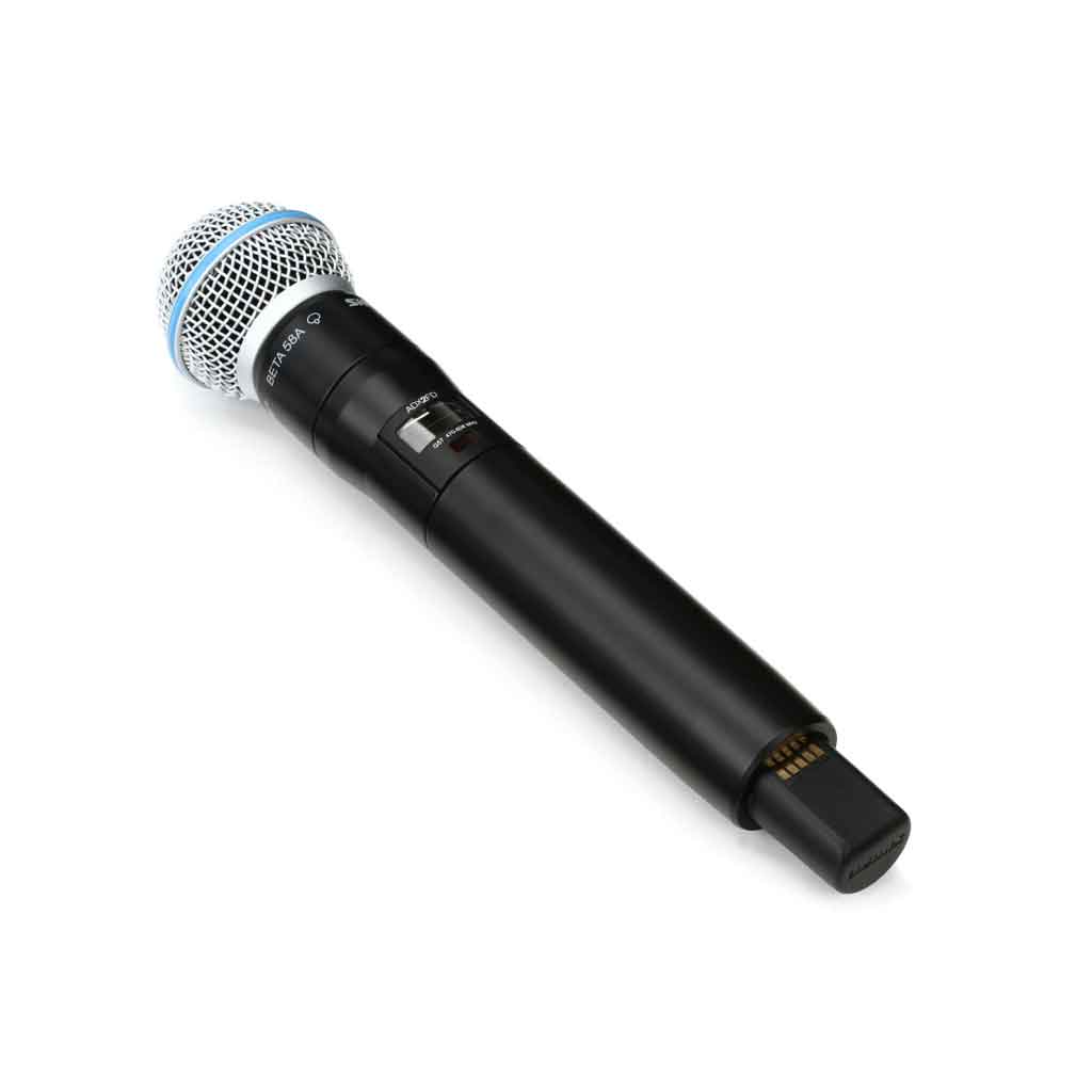 Micro không dây cầm tay Shure ADX2FD/B58 với có thiết kế màn hình OLED hiện thị thông tin như: kênh (Channel), tình trạng pin, tên đầu micro, trạng thái kết nối ShowLink