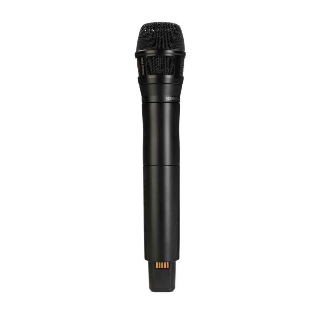 Bộ phát không dây cầm tay Shure ULXD2/N8C hình miêu tả vỏ micro bằng hợp kim nhôm màu đen nhám, chống xước, chống va đập, mang lại cảm giác chắc tay và độ bền vượt trội