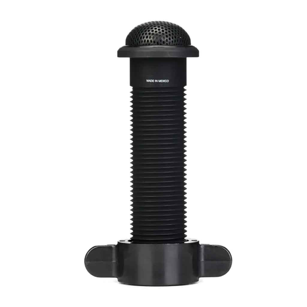 Micro Shure MX395B/O hình được miêu tả thiết kế gắn âm  Được lắp chìm vào bàn, chỉ phần đầu micro lộ ra để thu âm thanh.