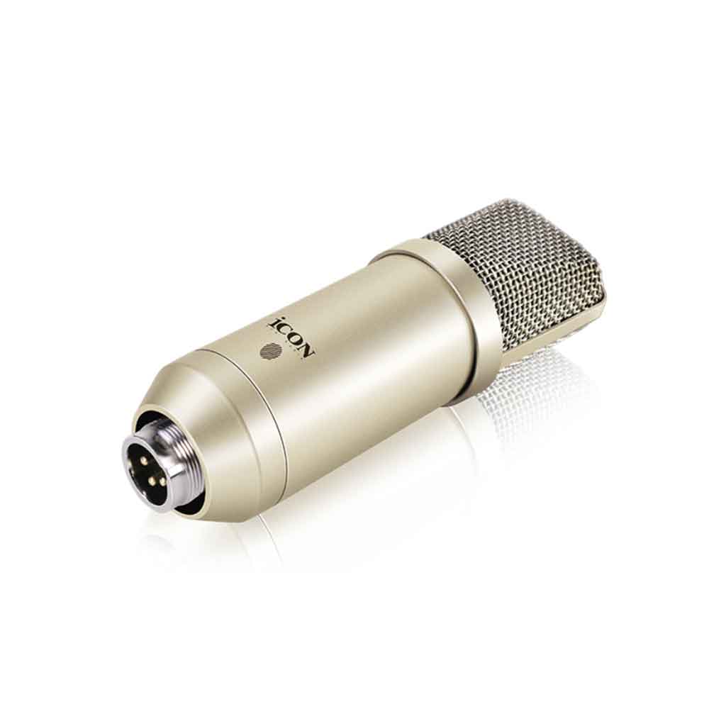 Micro Thu Âm ICON M1 hình đang được miêu tả với Logo “M1 Condenser Microphone” được in nổi bật trên thân mic, tạo điểm nhấn thương hiệu.