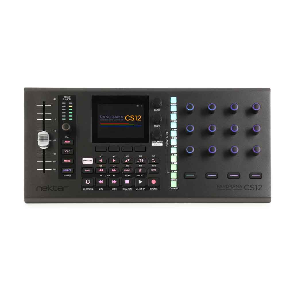 Nektar Panorama CS12 sản phẩm trong hình là một thiết bị DAW Controller (bàn điều khiển phần mềm âm thanh số) cao cấp chuyên dùng trong phòng thu để điều khiển DAW như Cubase, Logic, Studio One, Reaper