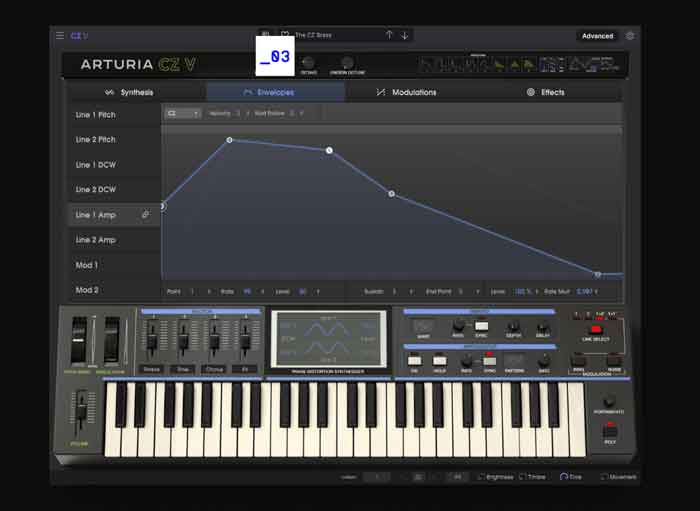 Phần mềm Synth Arturia CZ V hình đang được miêu tả chi tiết phần mềm synth 