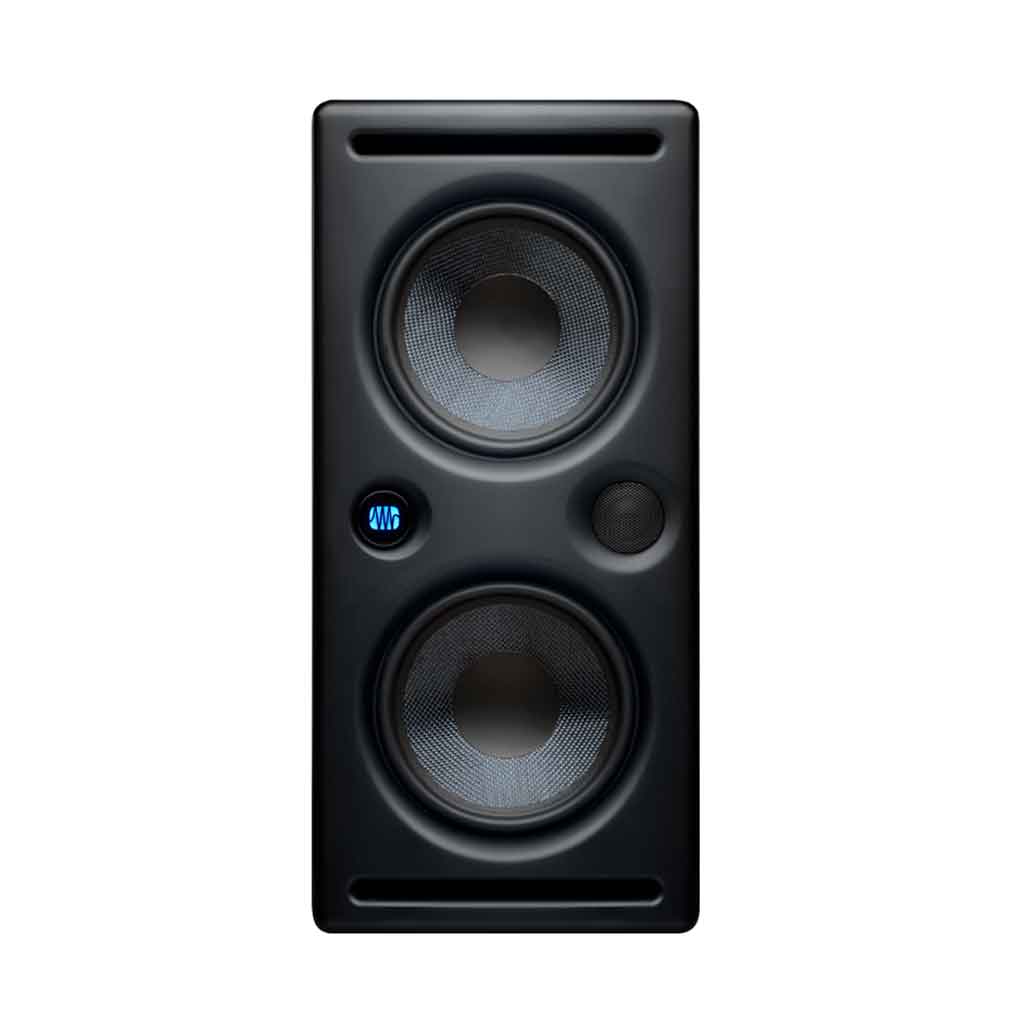 PreSonus® Eris® E66 Studio Monitor hình đang mô tả thiết kế chi tiết – PreSonus Eris E66 Studio Monitor Mặt trước loa có thiết kế đặc trưng của dòng Eris E66, mang phong cách mạnh mẽ, hiện đại và đối xứng