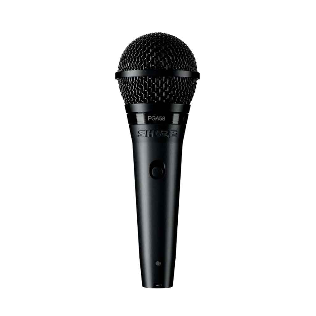 Shure Nexadyne 8/S Dynamic Vocal Microphone sản phẩm trong hình là micro Shure PGA58, một micro dynamic cầm tay chuyên dùng cho giọng hát live, phát biểu và karaoke