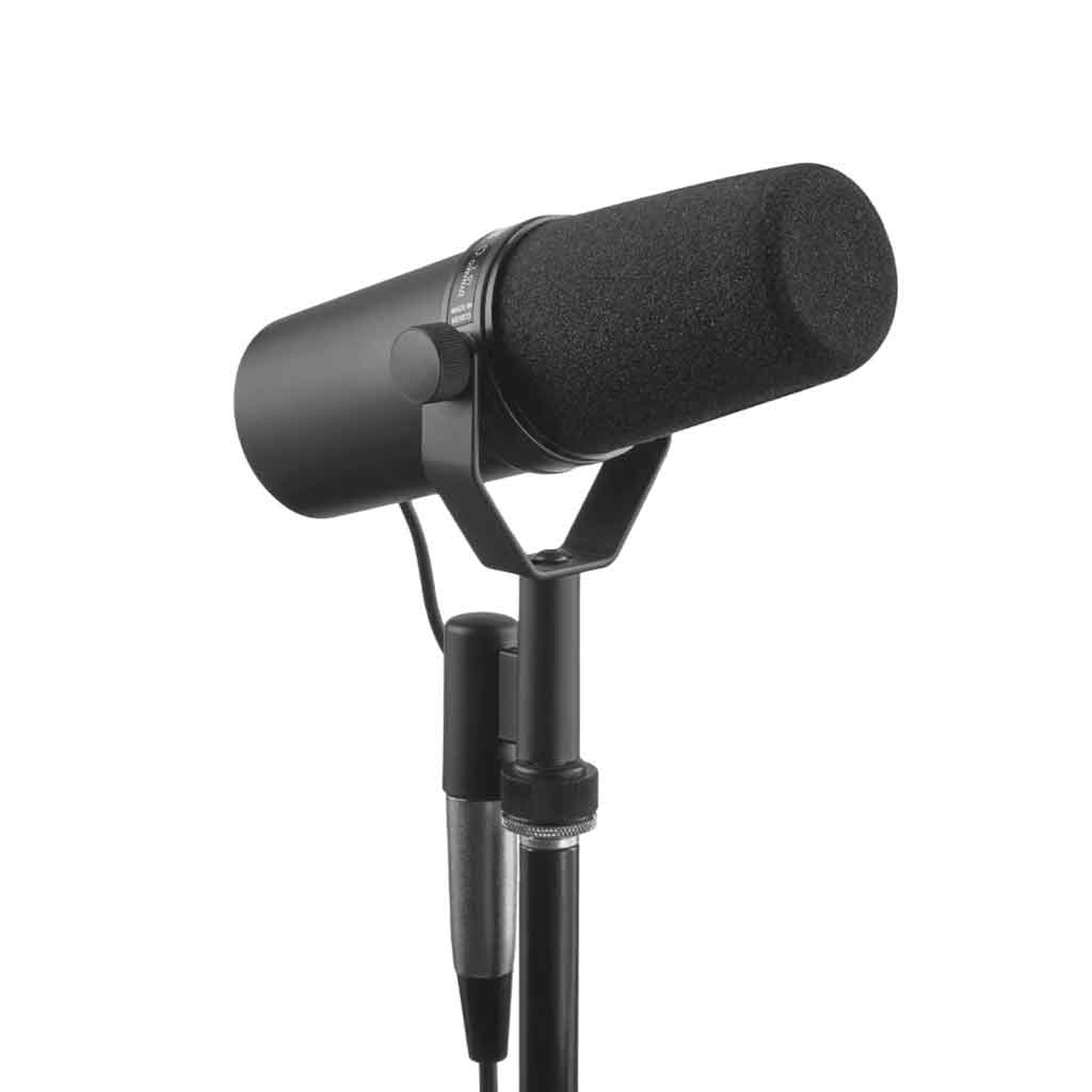 Shure SM7B Cardioid Dynamic Vocal Microphone sản phẩm trong hình là micro Shure SM7B, một trong những microphone huyền thoại được sử dụng rộng rãi trong thu âm giọng hát, podcast, phát thanh và livestream chuyên nghiệp