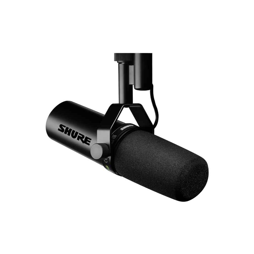 Shure SM7dB Active Dynamic Microphone sản phẩm trong hình là micro Shure SM7B, một trong những micro dynamic nổi tiếng nhất thế giới, đặc biệt phổ biến trong thu âm giọng nói chuyên nghiệp, podcasting, livestream và phát thanh