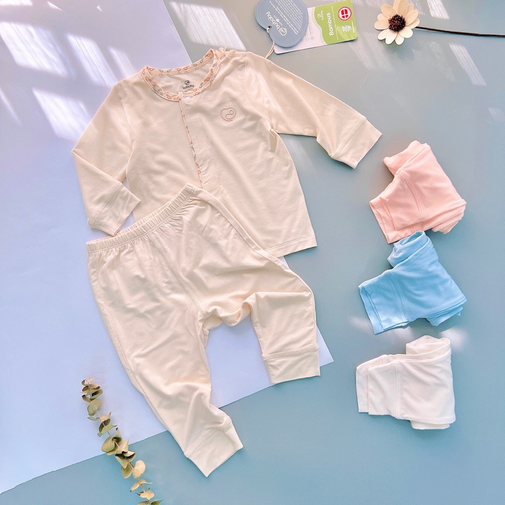 Bộ dài tay cài giữa Iconic BU Bambus BU Baby 0-9m