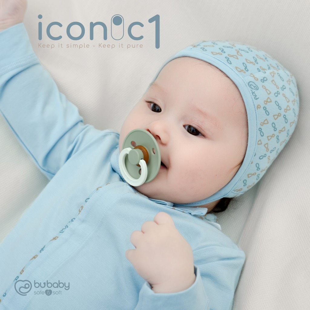 Bộ dài tay cài giữa Iconic BU Bambus BU Baby 0-9m