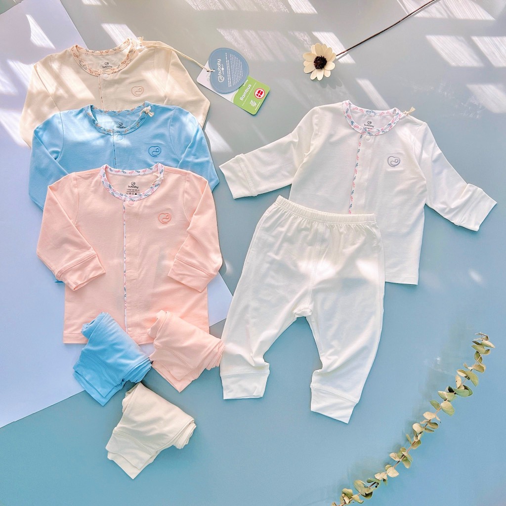 Bộ dài tay cài giữa Iconic BU Bambus BU Baby 0-9m