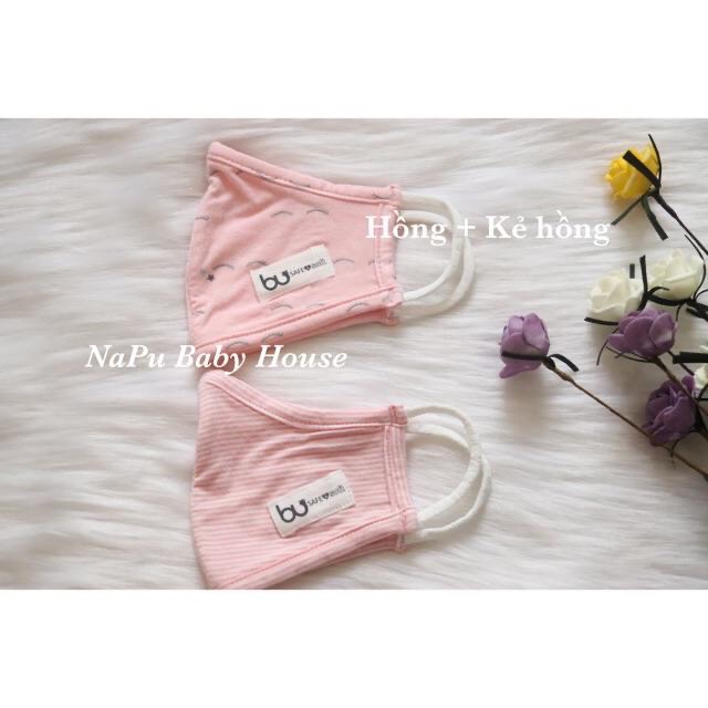 Set 2 khẩu trang cho bé vải sợi tre Bu Baby