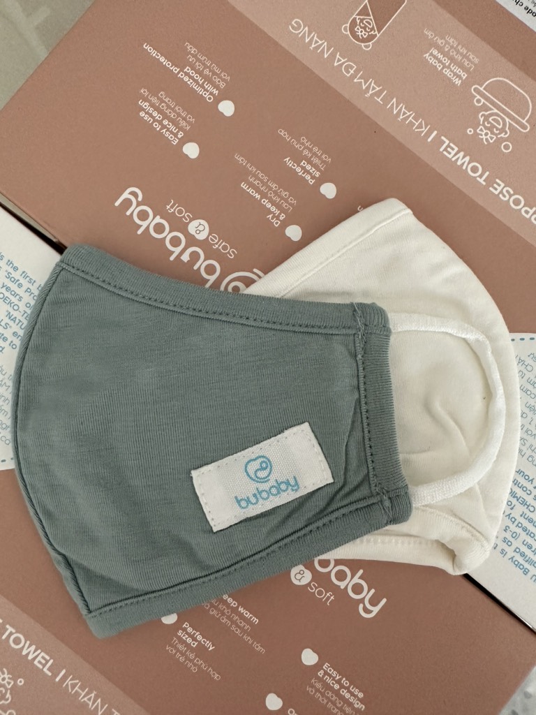 Set 2 khẩu trang cho bé vải sợi tre Bu Baby