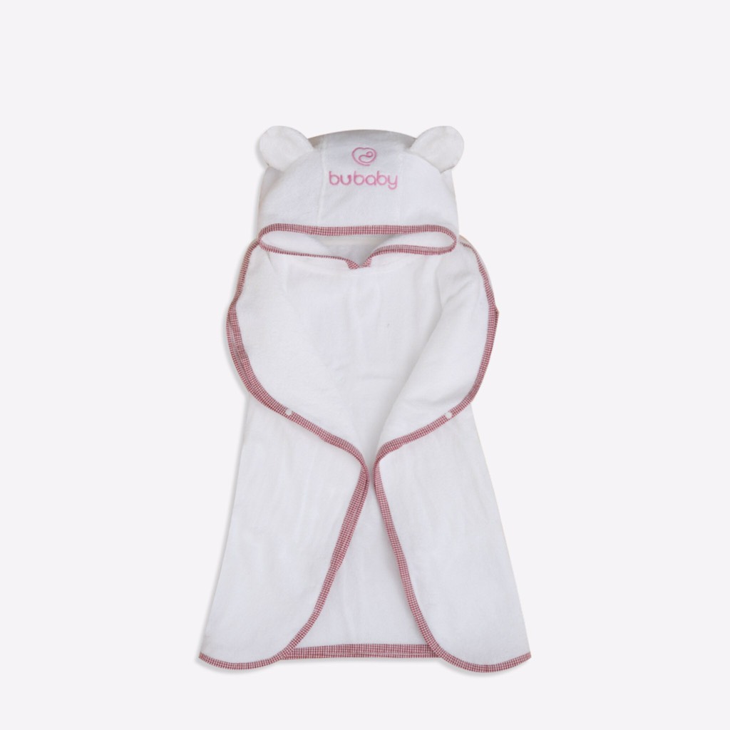 Khăn tắm dạng chui đầu tai gấu Cotton bông Bu Baby