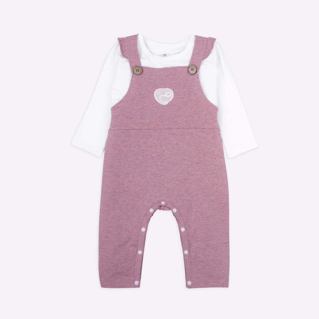 Set áo tay dài sợi tre và quần yếm BU Kyomi