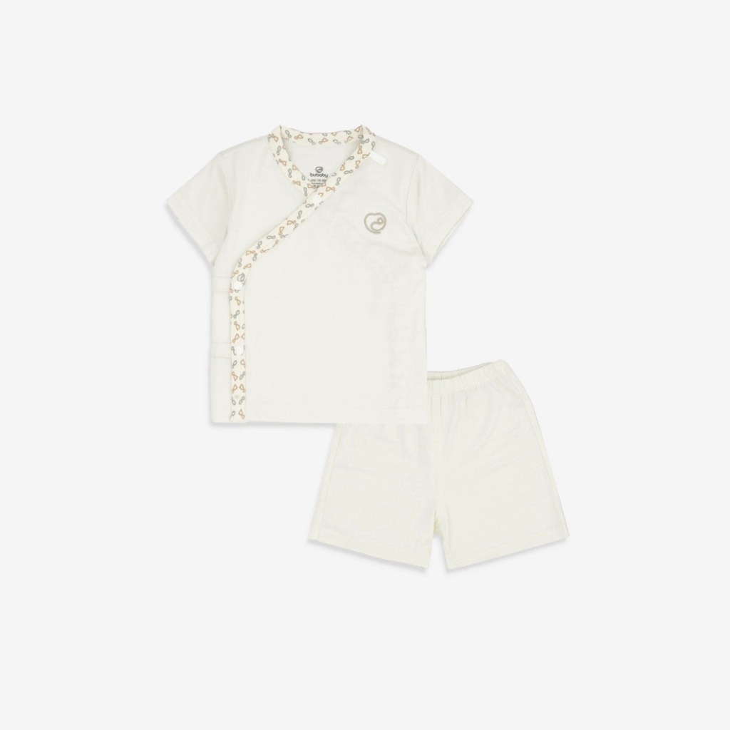 Bộ ngắn tay cài chéo Iconic BU Bambus BuBaby cho bé 0-6m