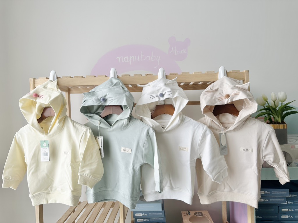 (6M-4Y) Áo khoác Hoodie tai mèo cho bé từ Hrnee - Chống nắng, cản gió, giữ ấm điều hoà thân nhiệt