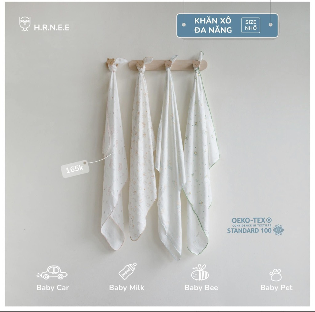 Khăn xô đa năng size 75*75cm cho bé - Hnree