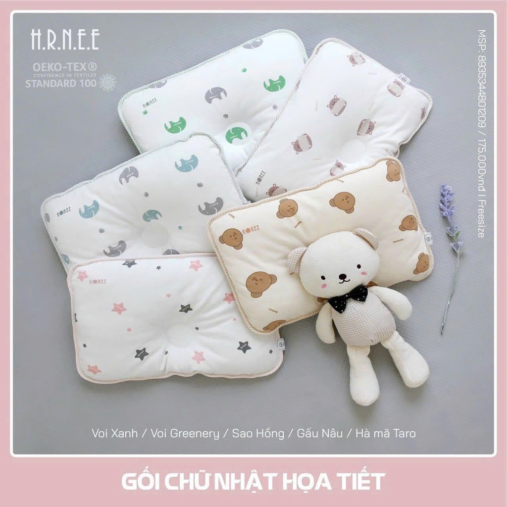 Gối kê đầu chữ nhật in hoạ tiết cho bé - Hrnee