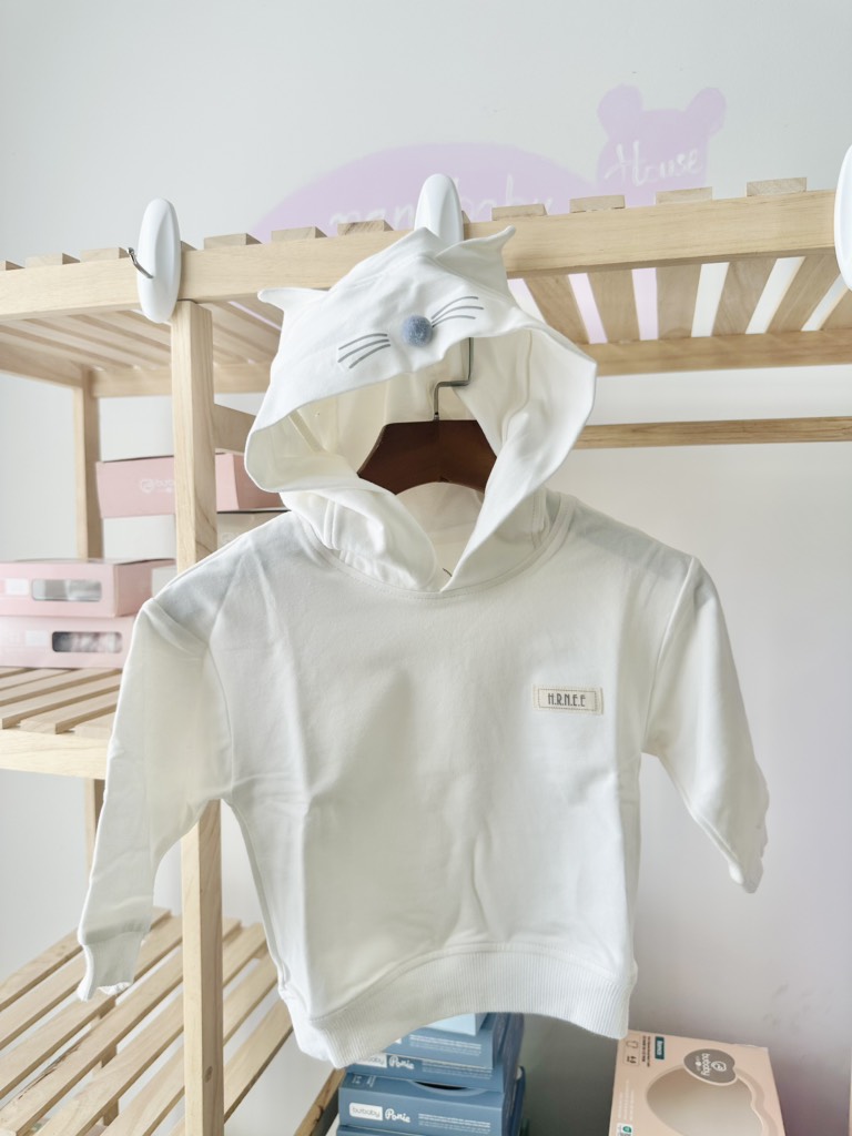 (6M-4Y) Áo khoác Hoodie tai mèo cho bé từ Hrnee - Chống nắng, cản gió, giữ ấm điều hoà thân nhiệt