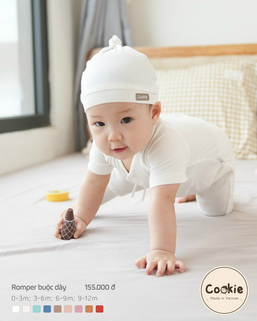 Romper cộc tay quần dài vạt chéo - Body cộc tay vạt chéo Cookie