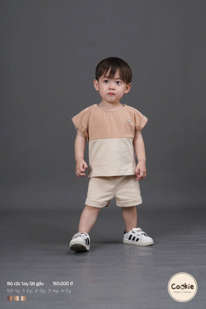 Bộ cộc tay lật gấu Cookie