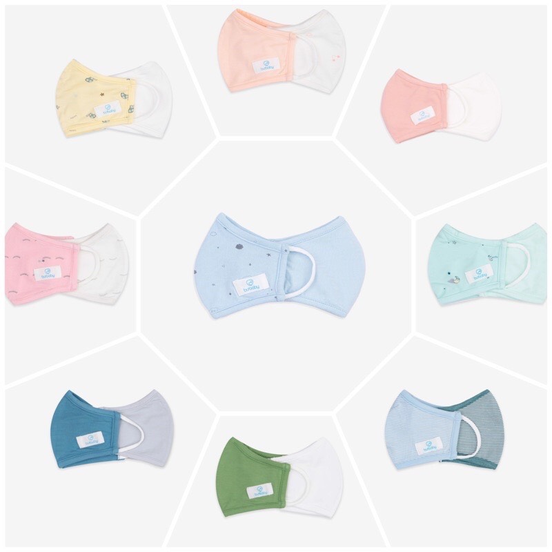 Set 2 khẩu trang cho bé vải sợi tre Bu Baby