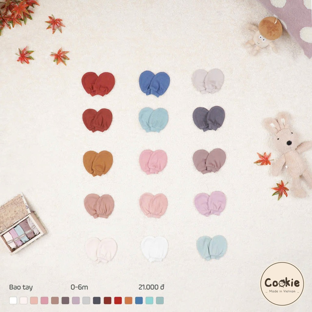 Bao tay bao chân sơ sinh 0-6m Cookie