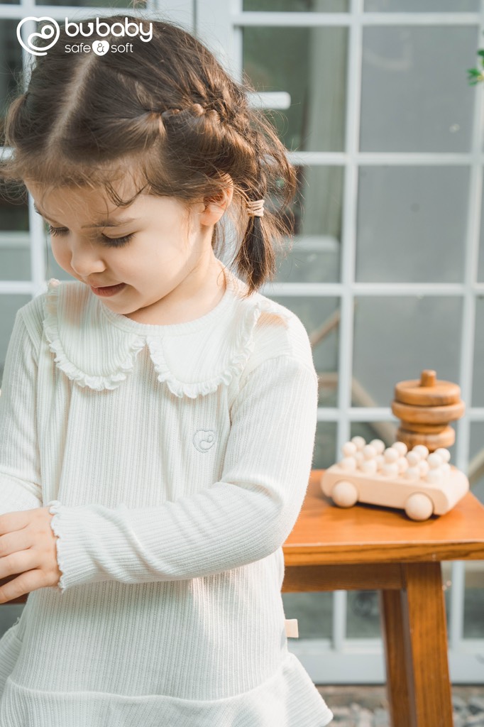 (12M-5Y) Bộ dài tay cổ sen gấu xoè Lenie cho bé gái - Bu Baby