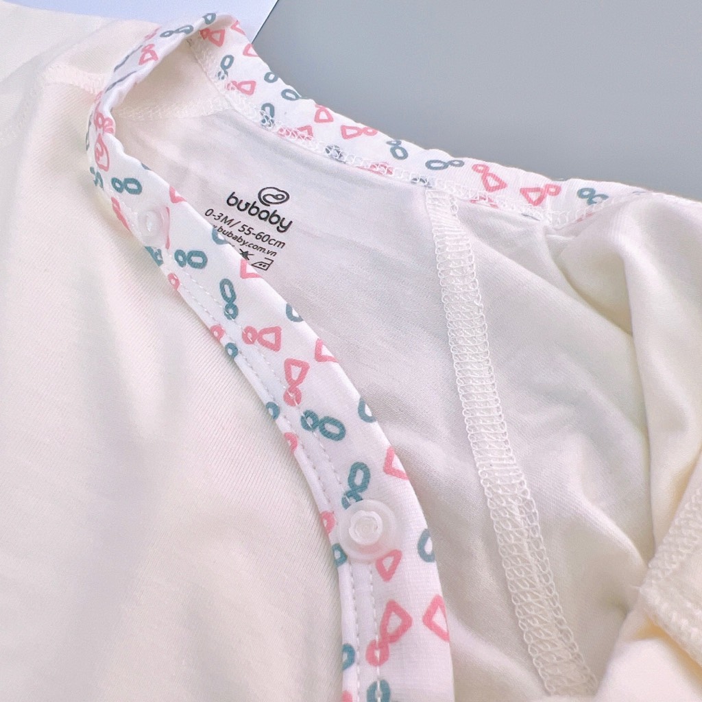 Bộ dài tay cài chéo liền tất Iconic BU Bambus Bubaby cho bé 0-3m