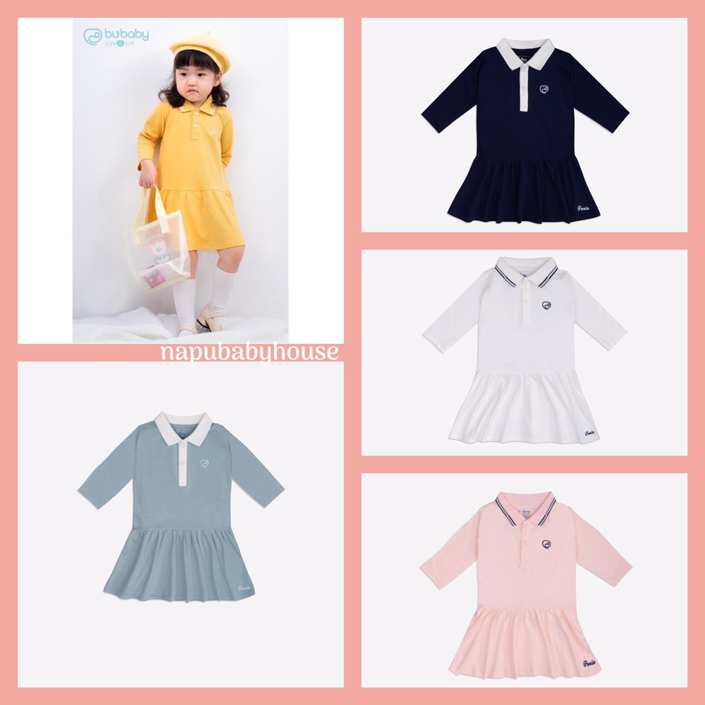 Váy dài tay sợi tre cotton Bu Ponie Bu Baby