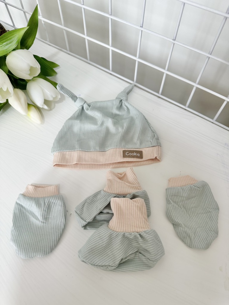Bao tay bao chân sơ sinh 0-6m Cookie