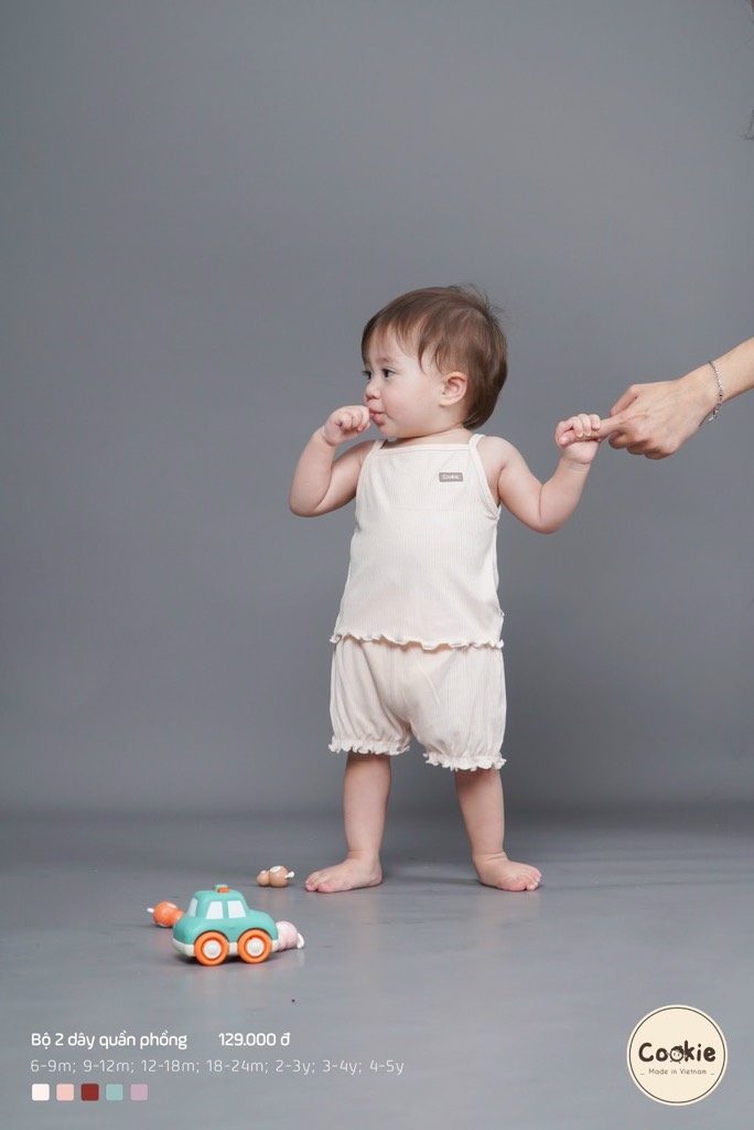 Bộ hai dây quần phồng bé gái Cookie