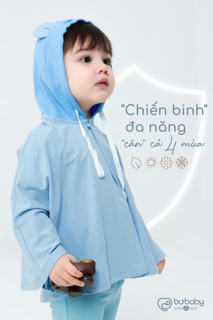 Áo choàng đa năng có mũ Bu Bamco - Bubaby