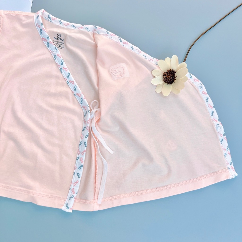 Bộ ngắn tay cài chéo Iconic BU Bambus BuBaby cho bé 0-6m