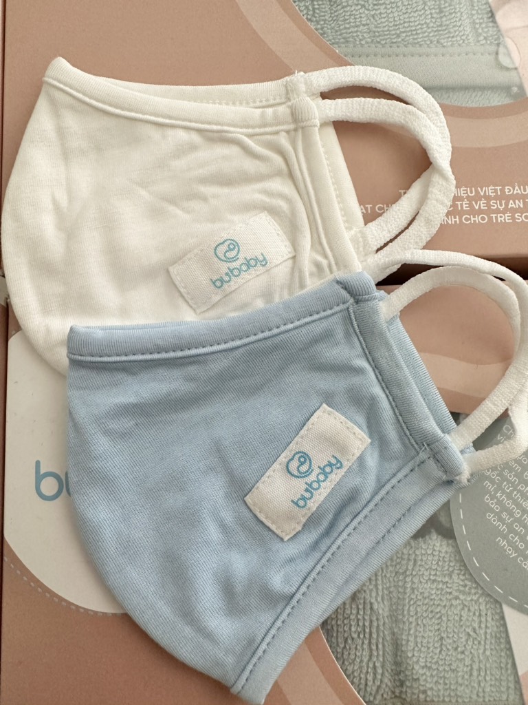 Set 2 khẩu trang cho bé vải sợi tre Bu Baby