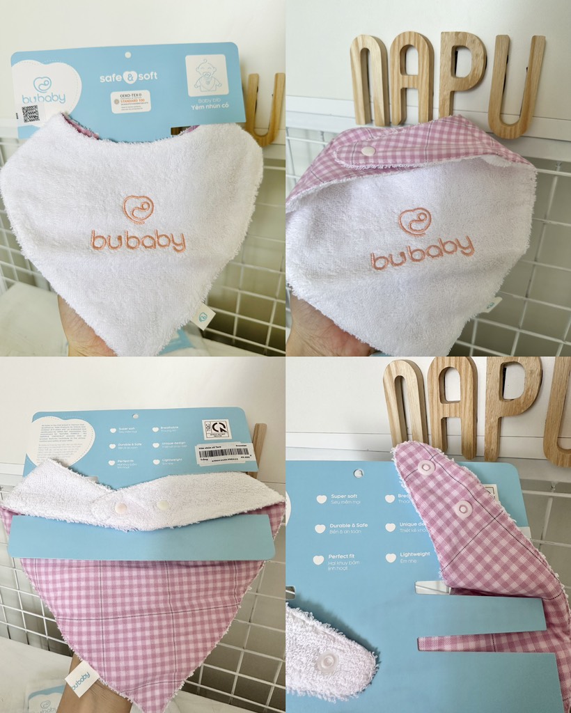 Yếm nhún cổ Bamus sợi tre Bu Baby